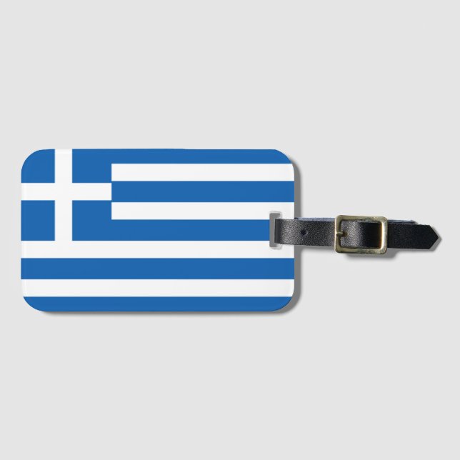 Greece Flag Luggage Tag (Front Horizontal)