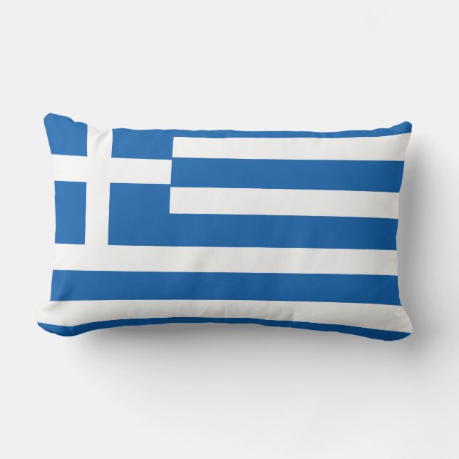 Greece Flag Lumbar Pillow (Front)