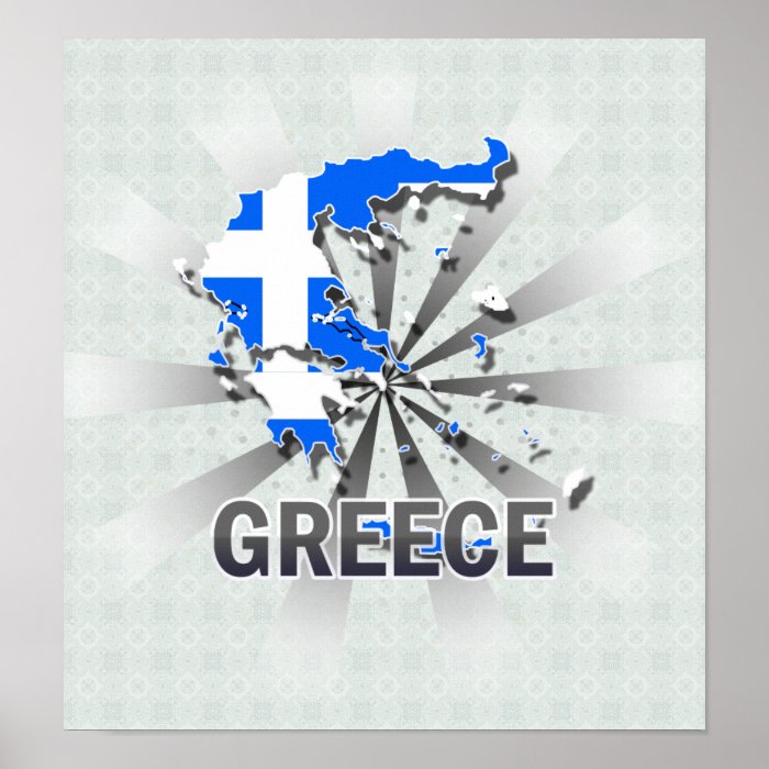 Greece Flag Map 2.0 Poster