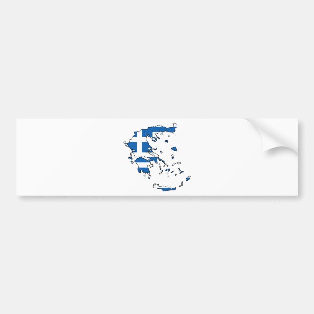Greece Flag Map GR Bumper Sticker (Front)
