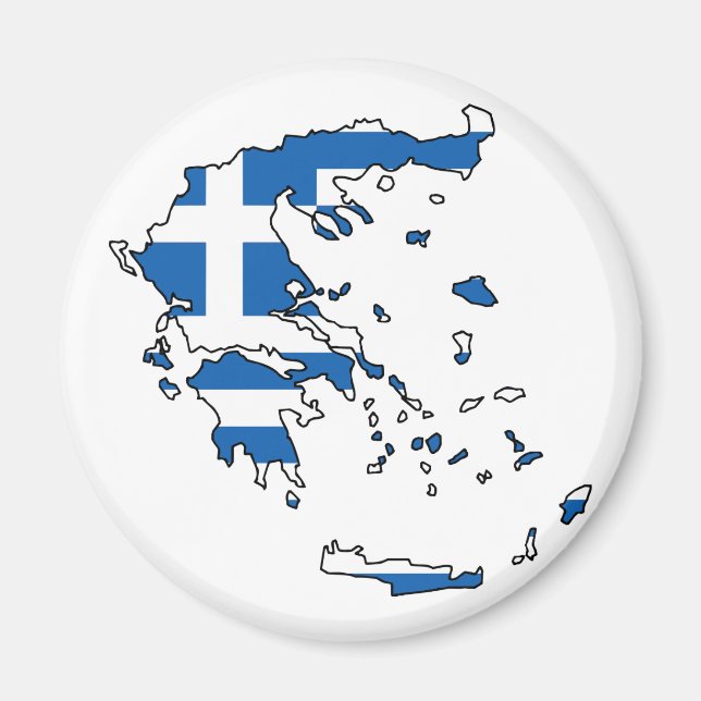 Greece Flag Map GR Magnet (Front)