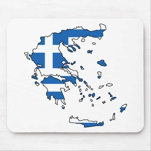 Greece Flag Map GR Mouse Pad