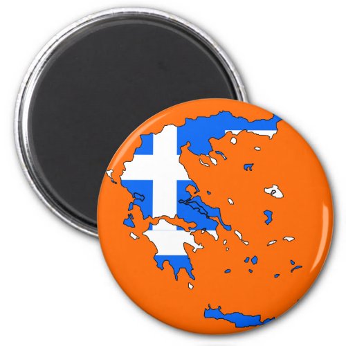 Greece flag map magnet