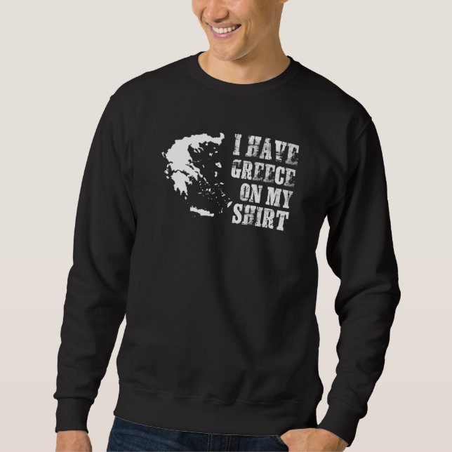 Greece Flag Map Men's Women's Sweatshirt (Front)