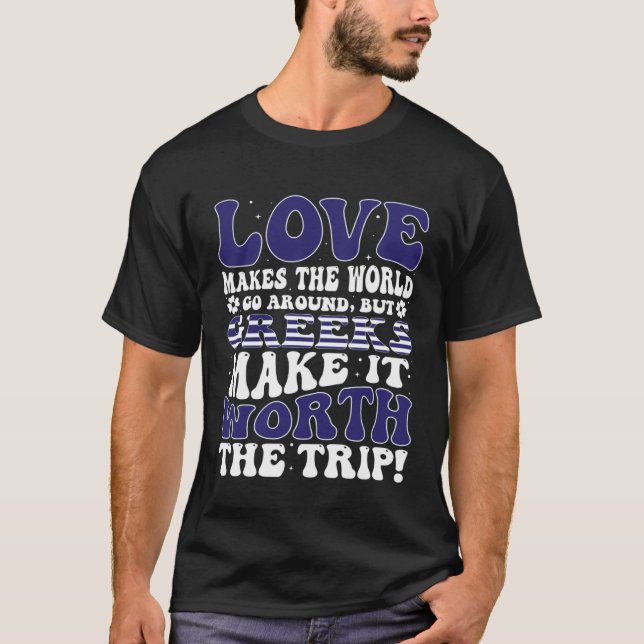 Greece Flag Men & Women Cute Til Greeks T-Shirt (Front)