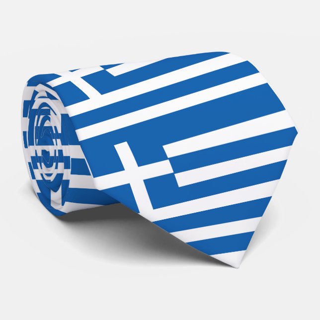 Greece Flag Neck Tie (Rolled)