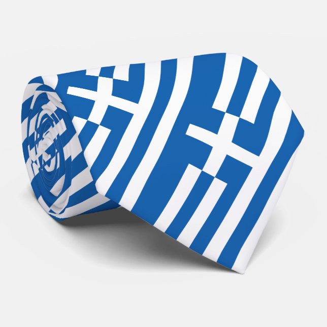 Greece Flag Neck Tie (Rolled)