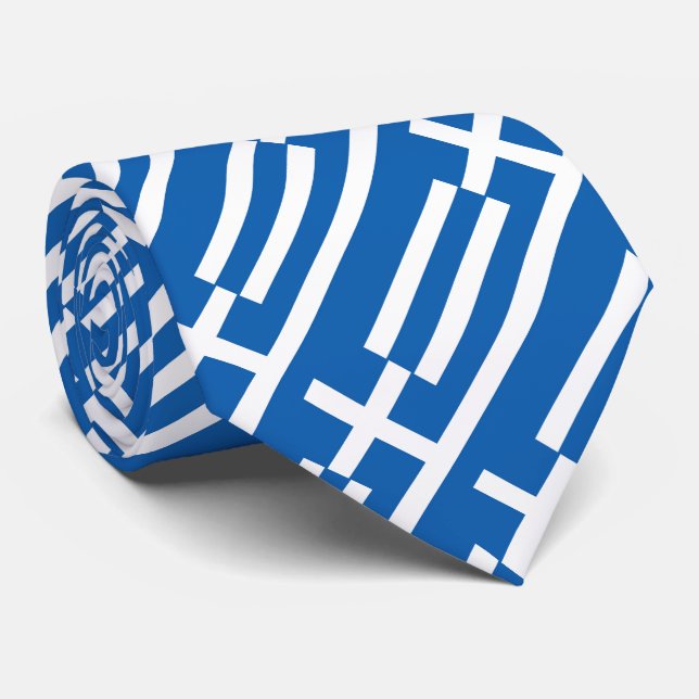Greece Flag Neck Tie (Rolled)