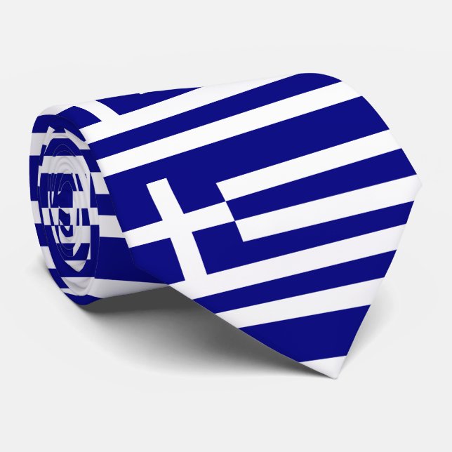 Greece Flag Neck Tie (Rolled)