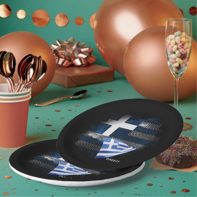 Greece flag paper plates (Multi)