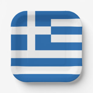 Greece Flag Paper Plates