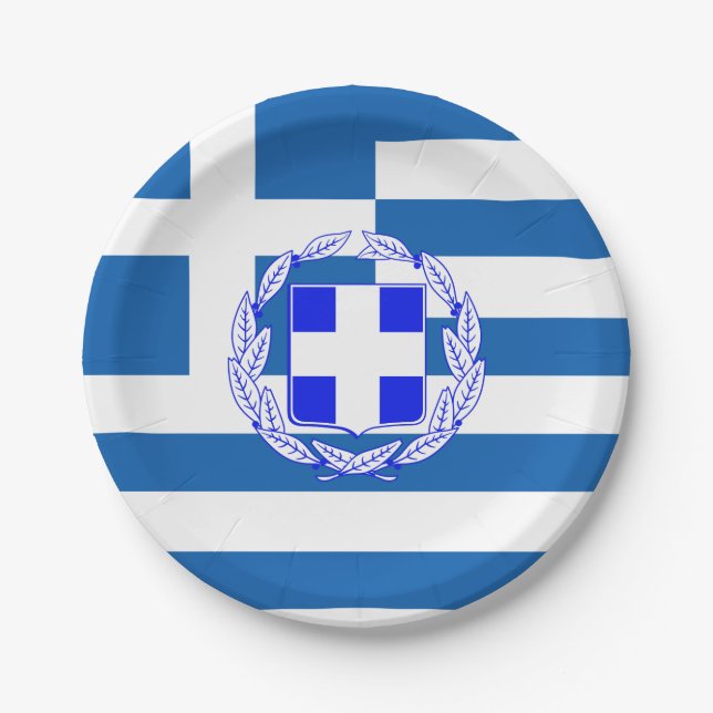 Greece flag paper plates (Front)