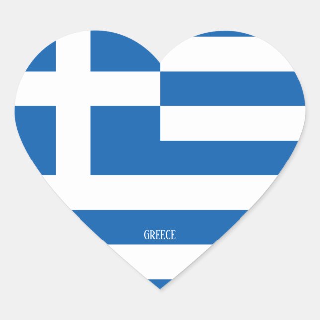 Greece Flag Patriotic Heart Sticker (Front)