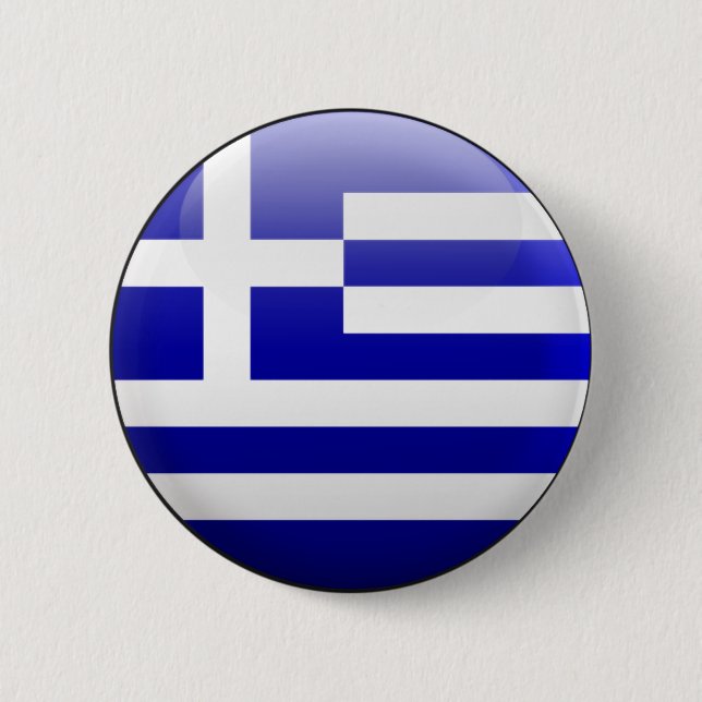 Greece Flag Pinback Button (Front)