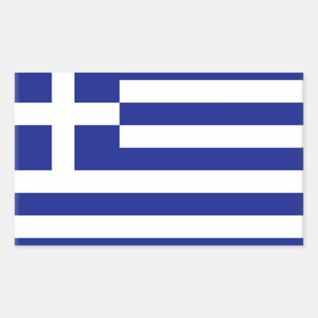 Greece Flag Rectangular Sticker (Front)