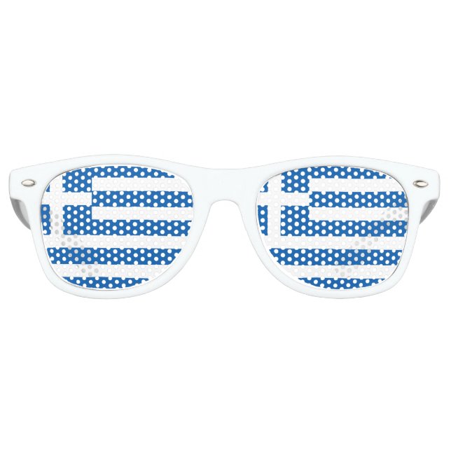 Greece Flag Retro Sunglasses (Front)