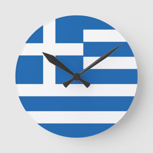 Greece Flag Round Clock