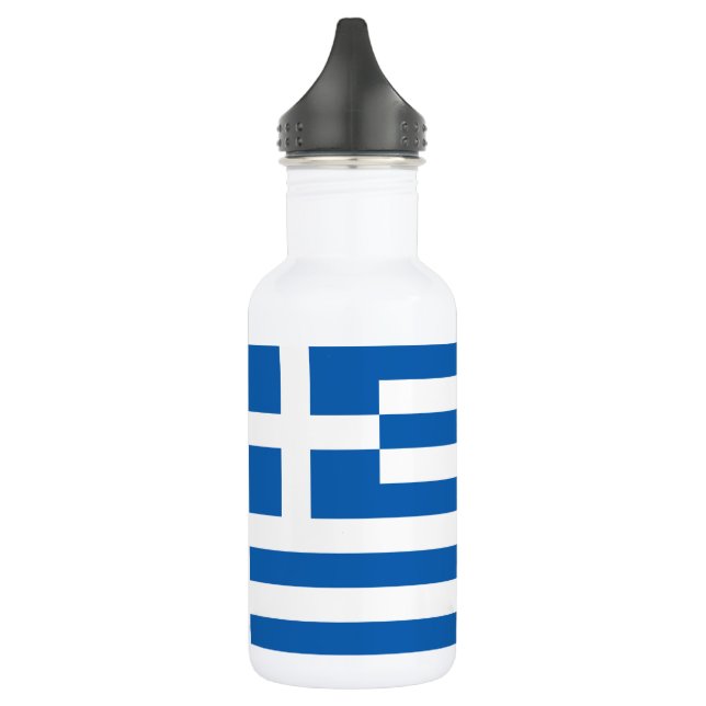 Greece Flag Stainless Steel Water Bottle (Left)
