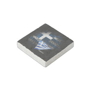Greece flag stone magnet