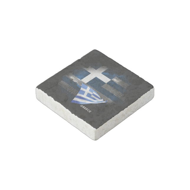 Greece flag stone magnet (Angled)