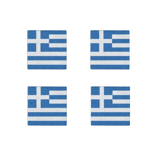 Greece Flag Stone Magnet