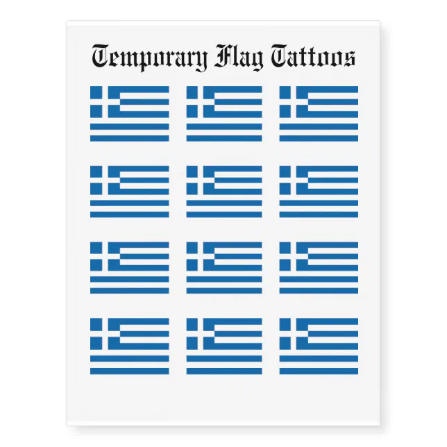 Greece Flag Temporary Tattoos Zazzle