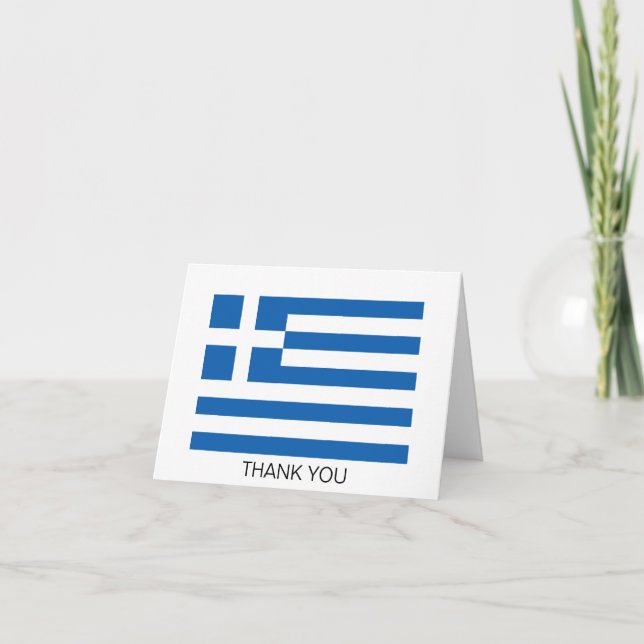 Greece Flag Thank You Card (Front)