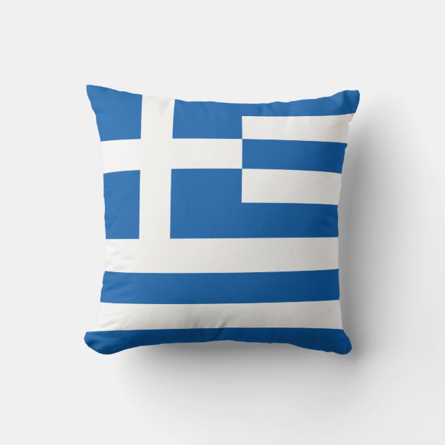 Greece Flag Throw Pillow (Front)