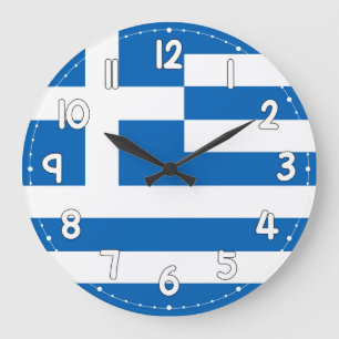 Greece Flag Wall Clock – Patriotic Greek Decor
