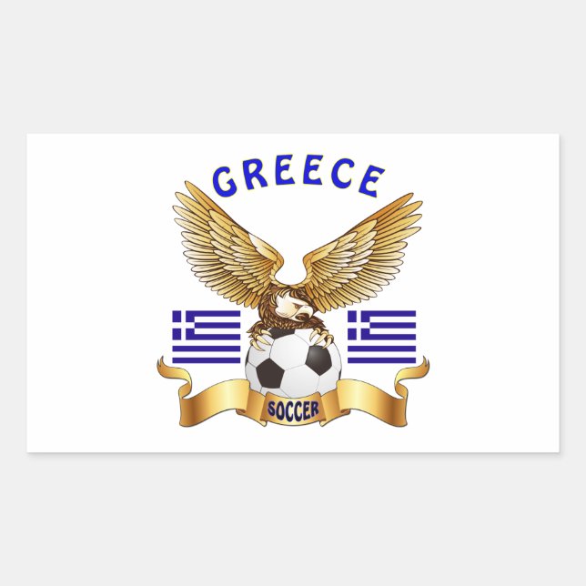 Greece Football Designs Rectangular Sticker (Front)