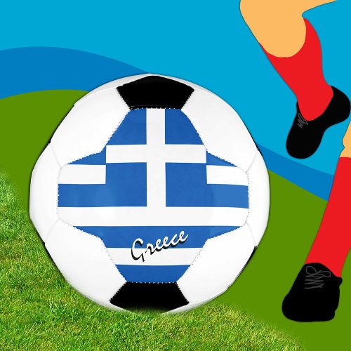 Greece Football  Greek Flag  Sports Soccer Ball