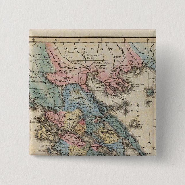 Greece Full color Atlas Map Button (Front)
