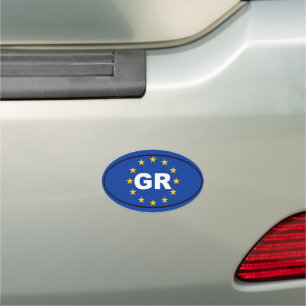 Greece - GR - European Union Oval Car Magnet