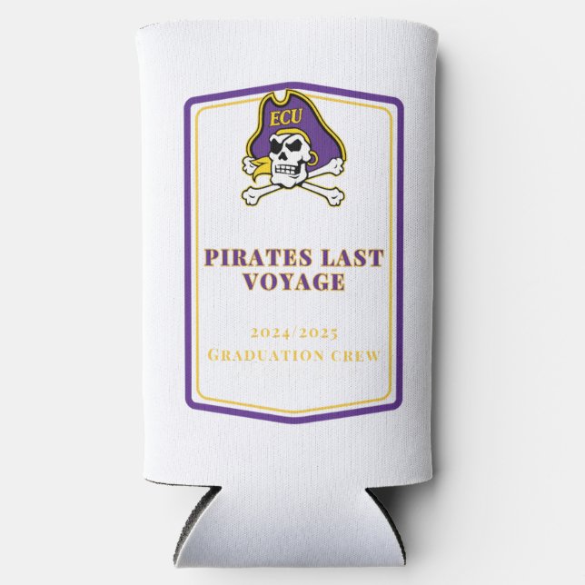 Greece Graduation Cruise Slim  Koozie (Front)