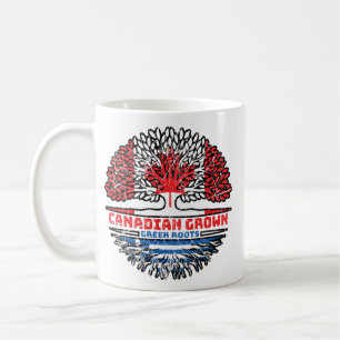 Greece Greek Canadian Canada Tree Roots Flag Coffee Mug