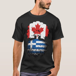 Greece Greek Canadian Canada Tree Roots Flag T-Shirt