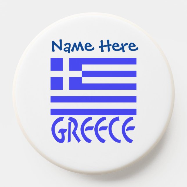 Greece Greek Flag Blue Personalization  PopSocket (Popsocket)