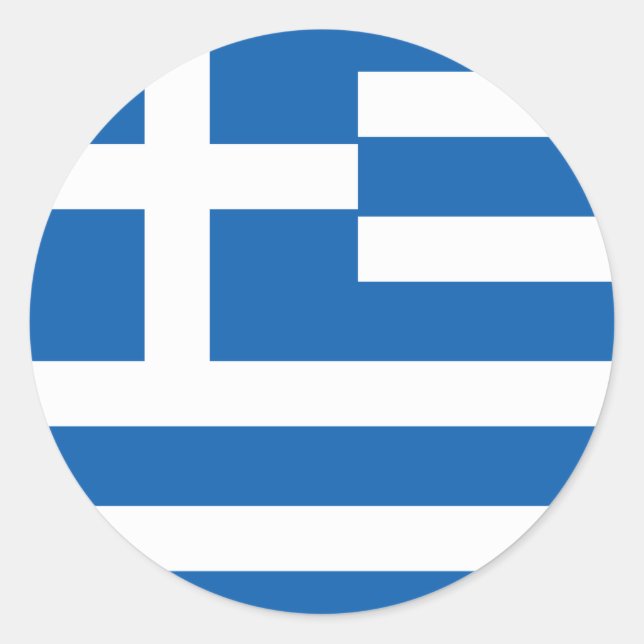 Greece (Greek) Flag Classic Round Sticker (Front)