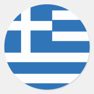 Greece (Greek) Flag Classic Round Sticker