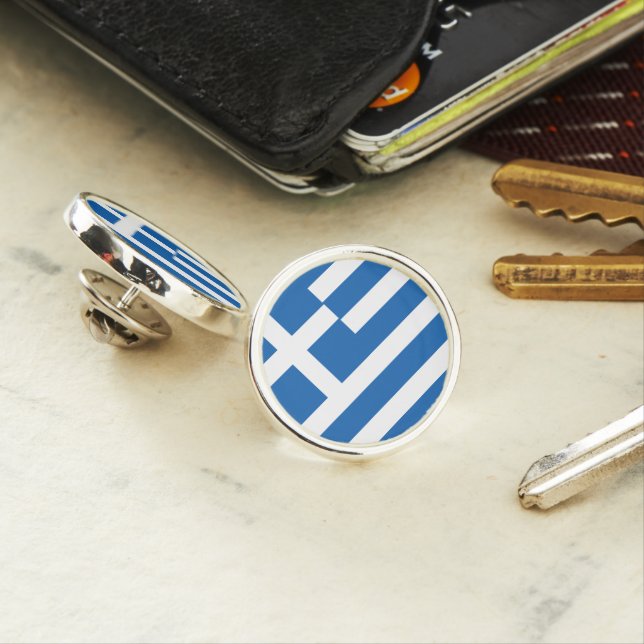 Greece & Greek Flag fashion / business Lapel Pin (In Situ)
