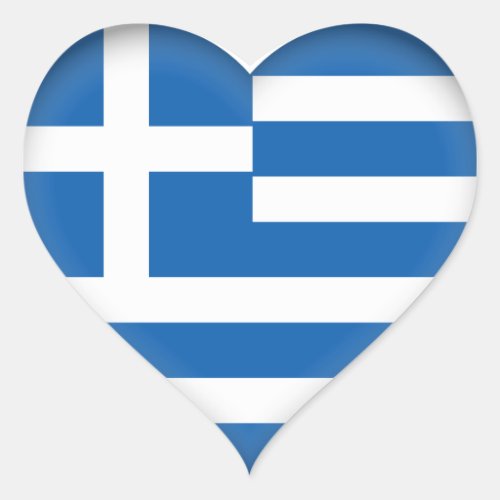 Greece Greek Flag Heart Sticker