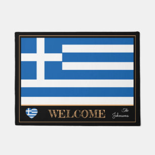 Greece & Greek Flag house mats/sports Welcome Doormat