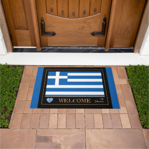 Greece & Greek Flag house mats/sports Welcome Doormat