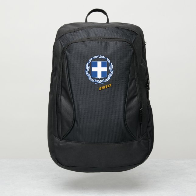 Greece & Greek Flag laptop / School Port Authority® Backpack (Front)