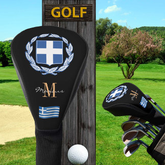 Greece & Greek Flag Monogrammed Golf Clubs Covers