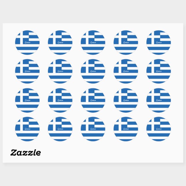 Greece & Greek flag patriots, holiday / sports Classic Round Sticker (Sheet)