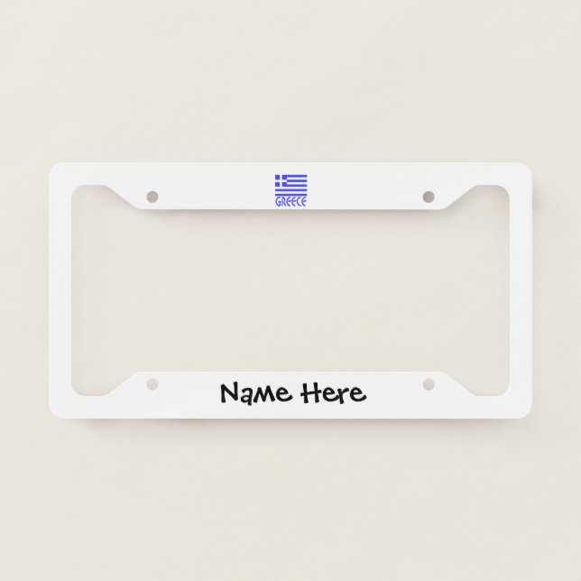 Greece Greek Flag Personalized  License Plate Frame (Front)