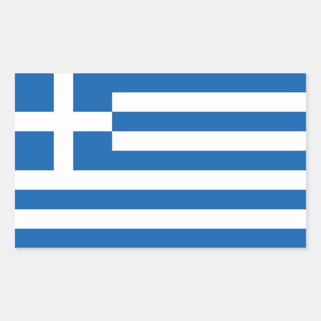 Greece/Greek Flag Rectangular Sticker (Front)