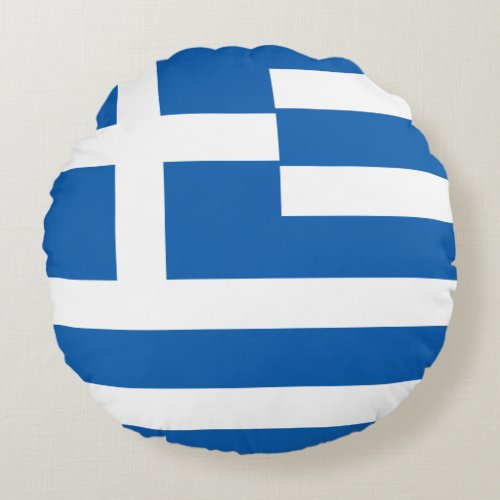 Greece Greek Flag Round Pillow