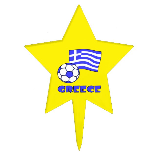 Greece Greek Flag Soccer Ball Cake Topper (Front)
